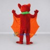 Custom Red Orange and Green Bat with Scarf Mascot Costume Adult Full Body Suit for Halloween Events