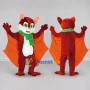 Custom Red Orange and Green Bat with Scarf Mascot Costume Adult Full Body Suit for Halloween Events