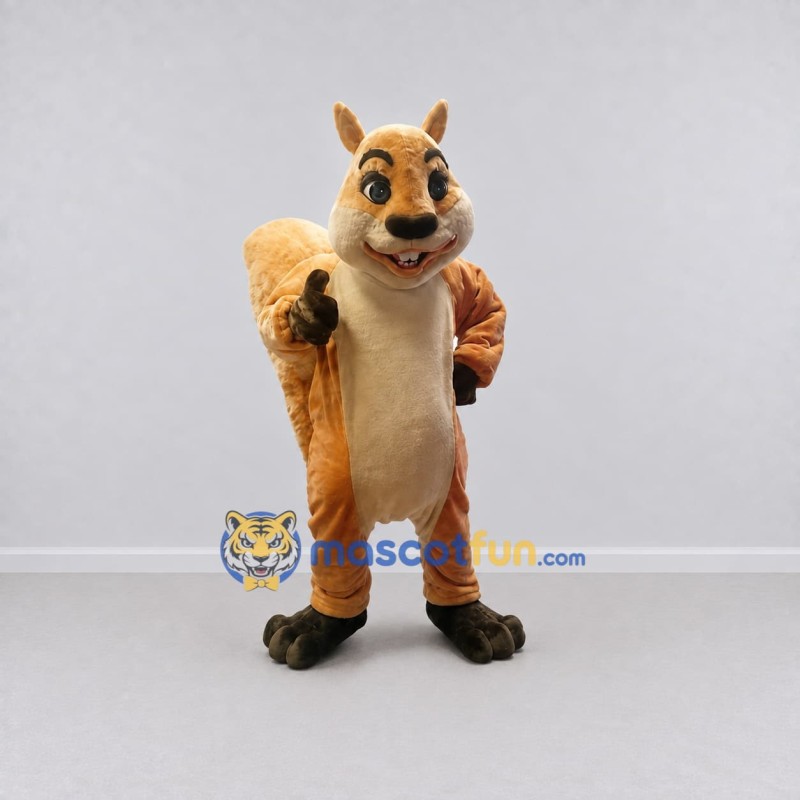 Custom Tan and Cream Squirrel Mascot Costume Adult Full Body Suit for Wildlife Events Custom Tan and Cream Squirrel Mascot Costume Adult Full Body Suit for Wildlife Events
