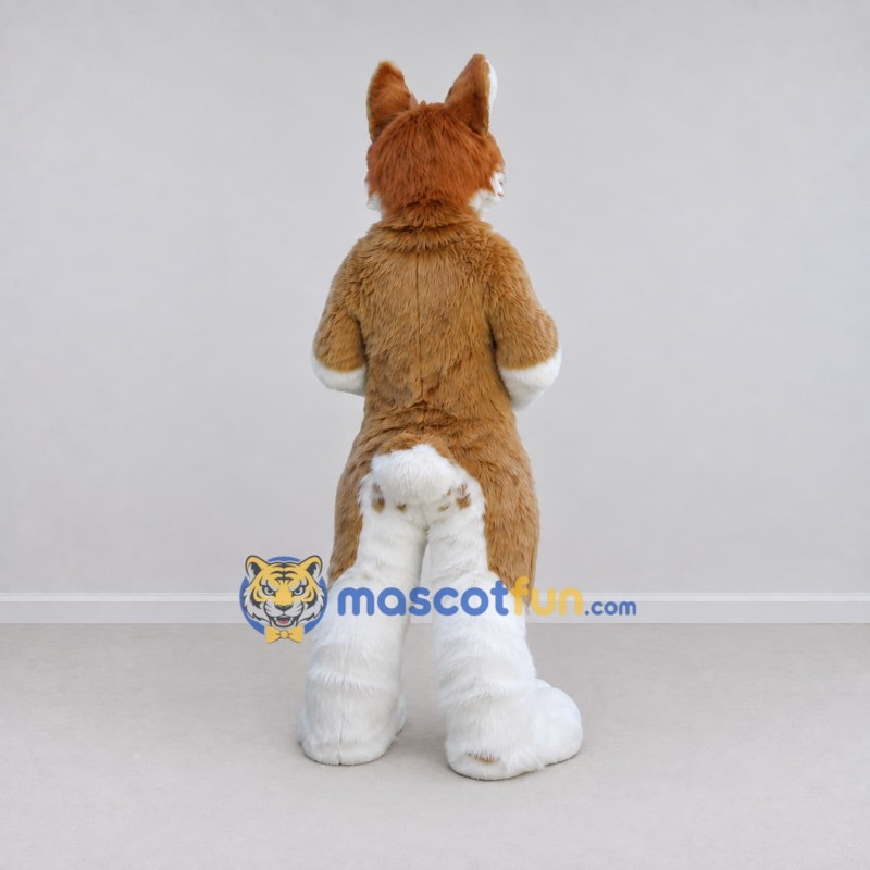 Custom Tan and White Rabbit Mascot Costume Adult Full Body Suit for Easter Events Custom Tan and White Rabbit Mascot Costume Adult Full Body Suit for Easter Events