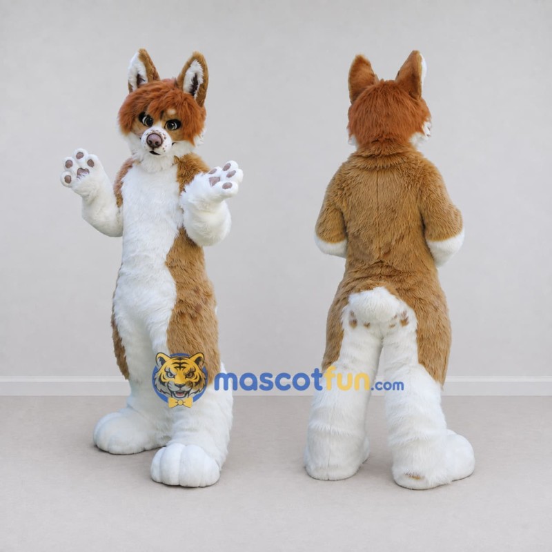 Custom Tan and White Rabbit Mascot Costume Adult Full Body Suit for Easter Events Custom Tan and White Rabbit Mascot Costume Adult Full Body Suit for Easter Events