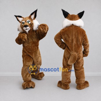 Custom Brown and White Lynx Mascot Costume Adult Full Body Suit for Wildlife Events