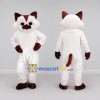 Custom White and Brown Cat Mascot Costume Adult Full Body Suit for Pet Events Custom White and Brown Cat Mascot Costume Adult Full Body Suit for Pet Events