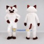 Custom White and Brown Cat Mascot Costume Adult Full Body Suit for Pet Events