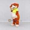 Custom Orange and Lime Green Hamster in T Shirt Mascot Costume Adult Full Body Suit for School Events Custom Orange and Lime Green Hamster in T Shirt Mascot Costume Adult Full Body Suit for School Events
