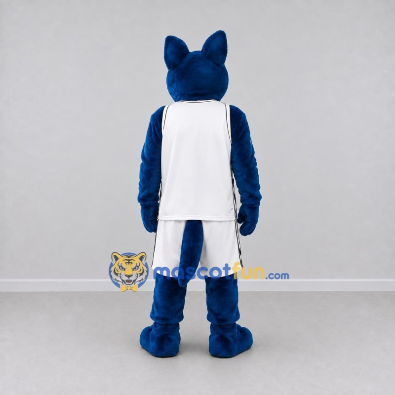 Custom Blue and White Wolf in Sportswear Mascot Costume Adult Full Body Suit for Sports Events Custom Blue and White Wolf in Sportswear Mascot Costume Adult Full Body Suit for Sports Events