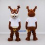 Custom Brown and White Reindeer in T Shirt Mascot Costume Adult Full Body Suit for Christmas Events