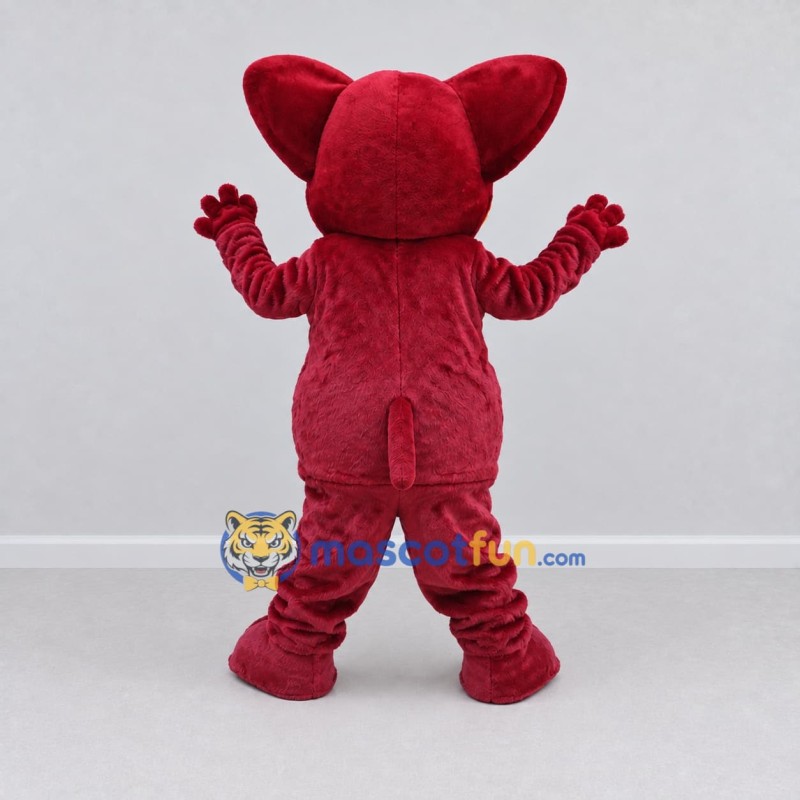 Custom Burgundy and Orange Animal Character Mascot Costume Adult Full Body Suit for School Events