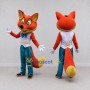 Custom Orange White and Teal Fox in Vest Mascot Costume Adult Full Body Suit for Themed Parties