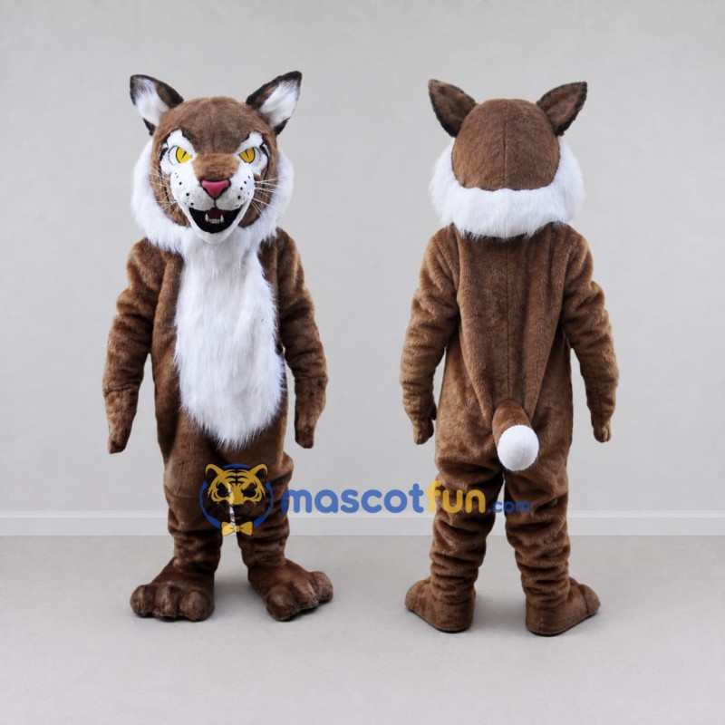Custom Brown and White Lynx Mascot Costume Adult Full Body Suit for Wildlife Events Custom Brown and White Lynx Mascot Costume Adult Full Body Suit for Wildlife Events