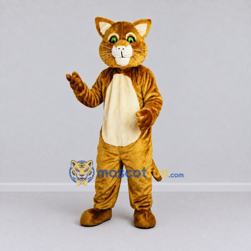 Custom Golden Brown and Cream Cat Mascot Costume Adult Full Body Suit for Pet Events