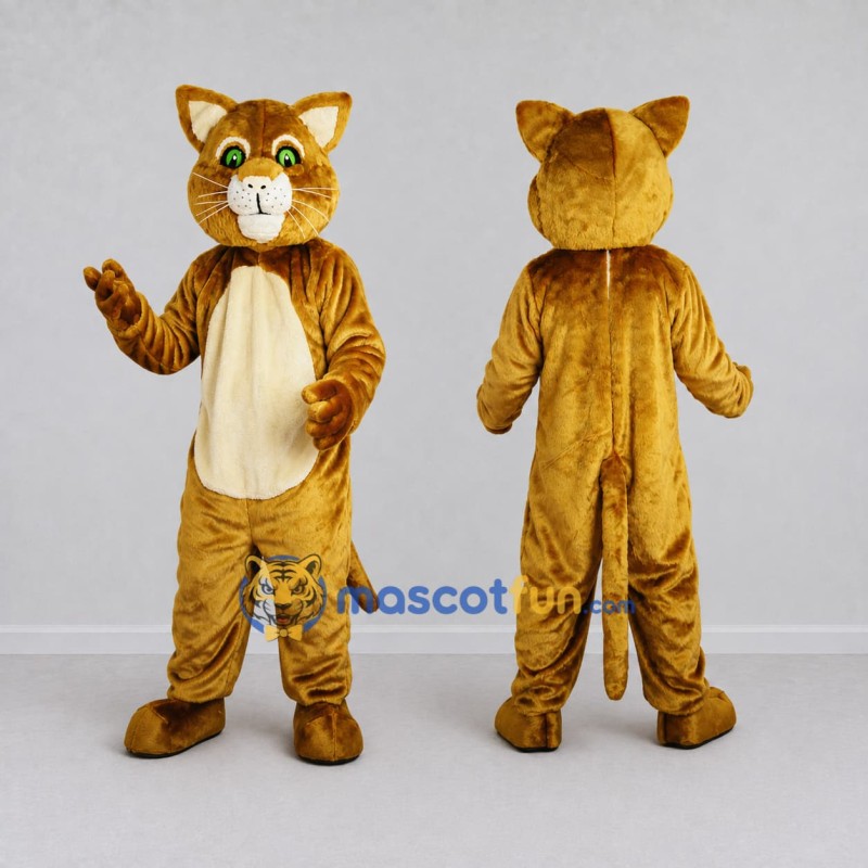 Custom Golden Brown and Cream Cat Mascot Costume Adult Full Body Suit for Pet Events