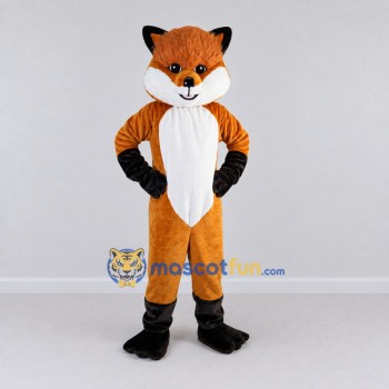 Custom Orange Black and White Fox Mascot Costume Adult Full Body Suit for Wildlife Events Custom Orange Black and White Fox Mascot Costume Adult Full Body Suit for Wildlife Events