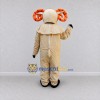 Custom Cream and Orange Ram Mascot Costume Adult Full Body Suit for Farm Events Custom Cream and Orange Ram Mascot Costume Adult Full Body Suit for Farm Events