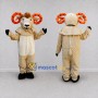 Custom Cream and Orange Ram Mascot Costume Adult Full Body Suit for Farm Events