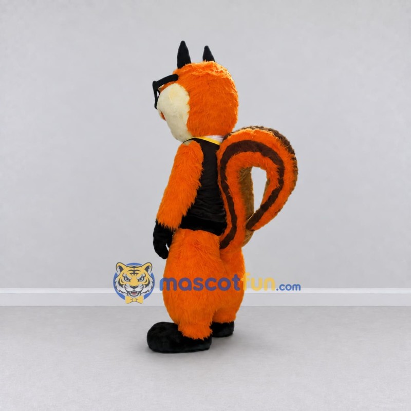 Custom Orange Black and Tan Squirrel with Sunglasses Mascot Costume Adult Full Body Suit for Themed Parties Custom Orange Black and Tan Squirrel with Sunglasses Mascot Costume Adult Full Body Suit for Themed Parties