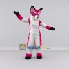 Custom Pink Black and White Fox Mascot Costume Adult Full Body Suit for School Events Custom Pink Black and White Fox Mascot Costume Adult Full Body Suit for School Events