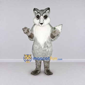 Custom Gray and White Fox Mascot Costume Adult Full Body Suit for Wildlife Events Custom Gray and White Fox Mascot Costume Adult Full Body Suit for Wildlife Events