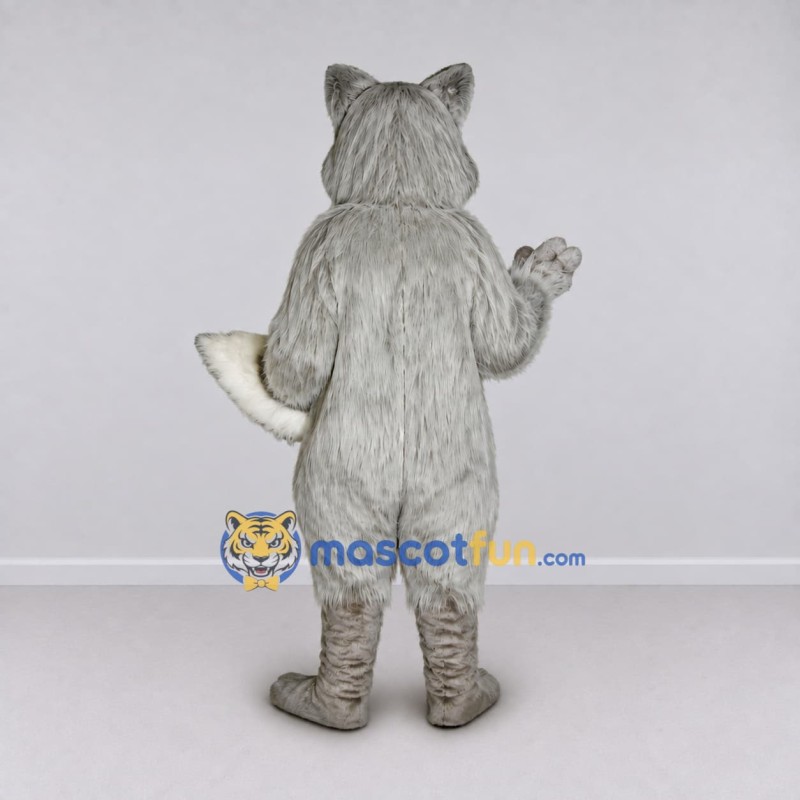 Custom Gray and White Fox Mascot Costume Adult Full Body Suit for Wildlife Events Custom Gray and White Fox Mascot Costume Adult Full Body Suit for Wildlife Events