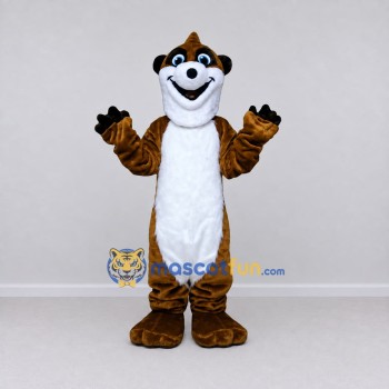Custom Brown and White Meerkat Mascot Costume Adult Full Body Suit for Wildlife Events Custom Brown and White Meerkat Mascot Costume Adult Full Body Suit for Wildlife Events