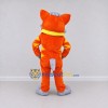 Custom Orange Gray and Yellow Cat with Scarf Mascot Costume Adult Full Body Suit for School Events
