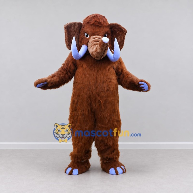Custom Brown Mammoth Mascot Costume Adult Full Body Suit for Prehistoric Events