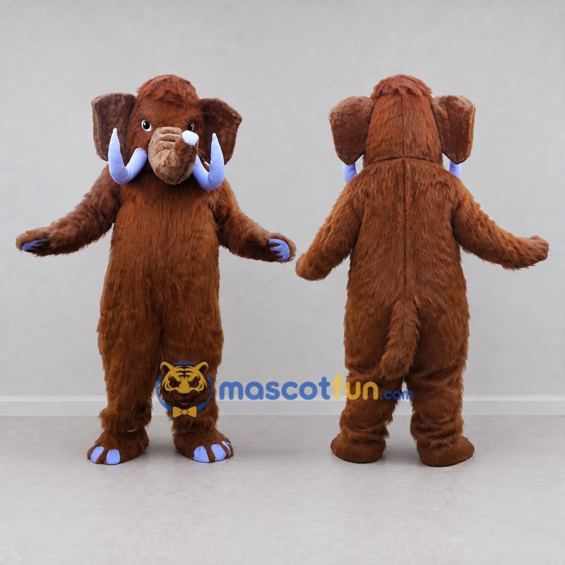Custom Brown Mammoth Mascot Costume Adult Full Body Suit for Prehistoric Events