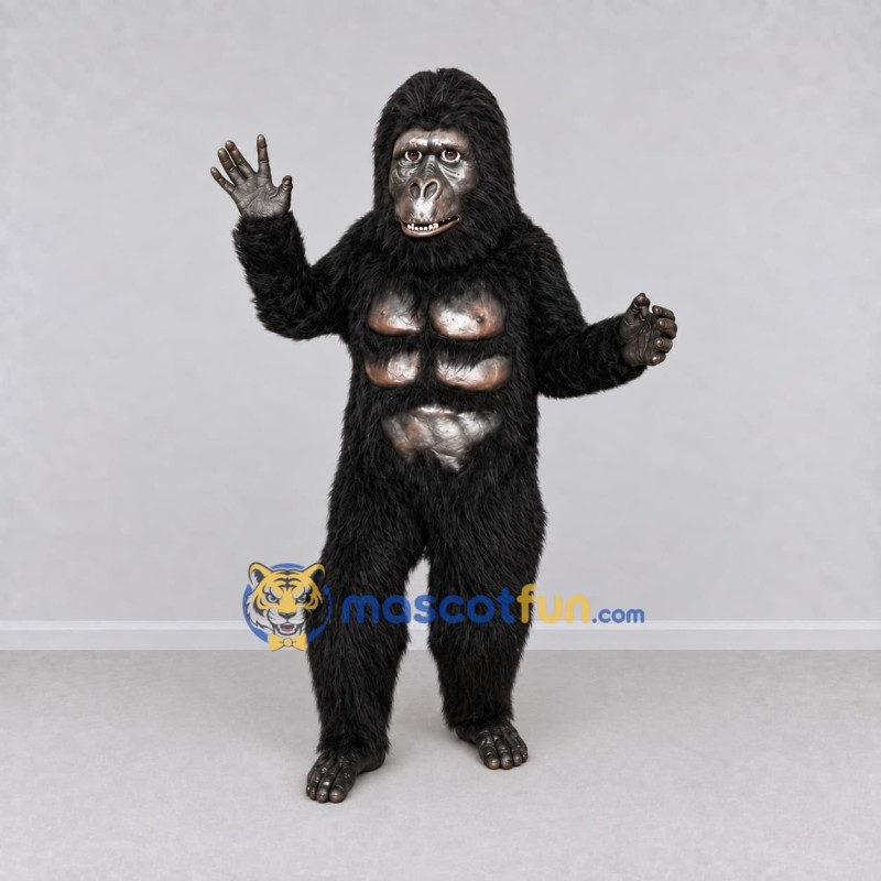 Custom Black Muscular Gorilla Mascot Costume Adult Full Body Suit for Wildlife Events Custom Black Muscular Gorilla Mascot Costume Adult Full Body Suit for Wildlife Events
