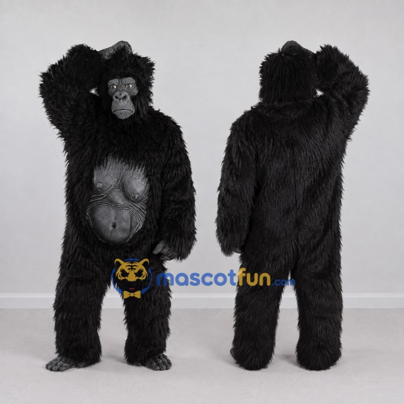 Custom Black Gorilla Mascot Costume Adult Full Body Suit for Wildlife Events