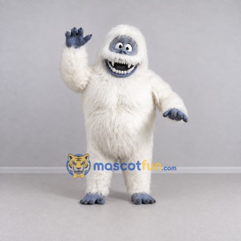 Custom White and Blue Gray Yeti Mascot Costume Adult Full Body Suit for Winter Events