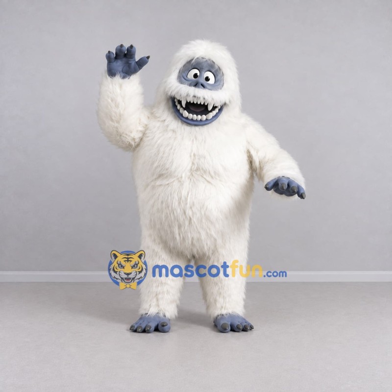 Custom White and Blue Gray Yeti Mascot Costume Adult Full Body Suit for Winter Events Custom White and Blue Gray Yeti Mascot Costume Adult Full Body Suit for Winter Events
