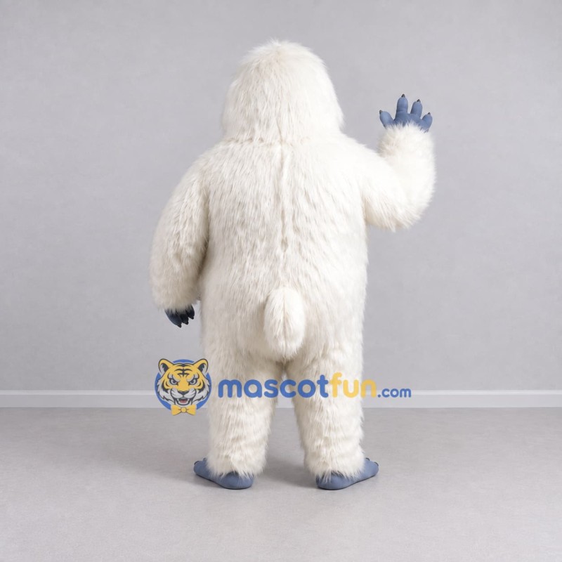 Custom White and Blue Gray Yeti Mascot Costume Adult Full Body Suit for Winter Events Custom White and Blue Gray Yeti Mascot Costume Adult Full Body Suit for Winter Events