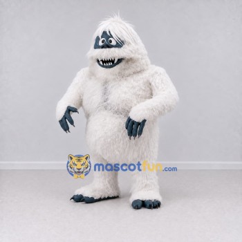 Custom White and Blue Gray Yeti Mascot Costume Adult Full Body Suit for Winter Events