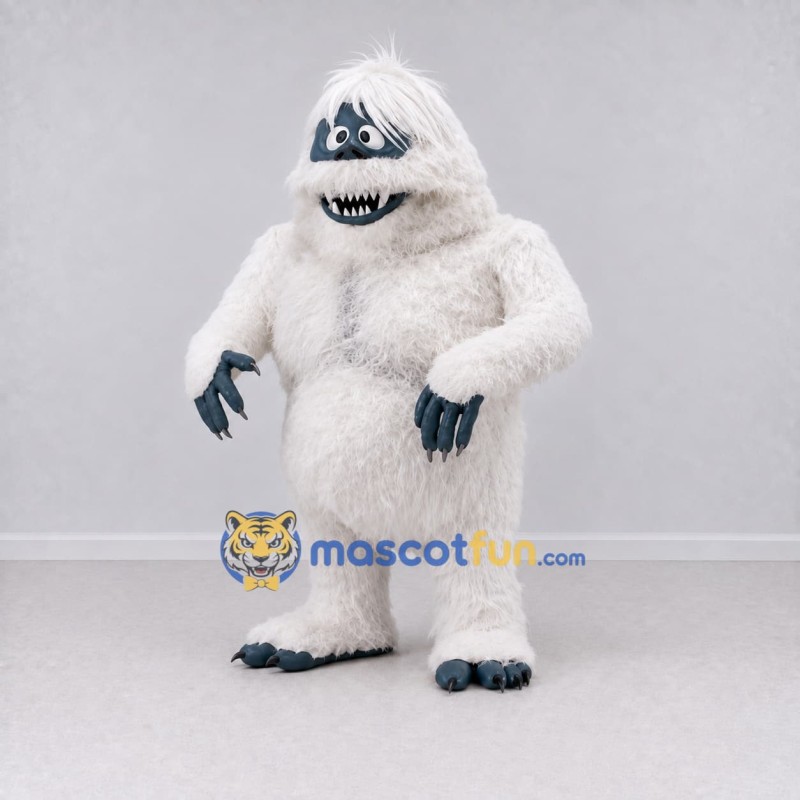 Custom White and Blue Gray Yeti Mascot Costume Adult Full Body Suit for Winter Events Custom White and Blue Gray Yeti Mascot Costume Adult Full Body Suit for Winter Events