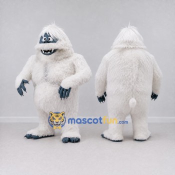 Custom White and Blue Gray Yeti Mascot Costume Adult Full Body Suit for Winter Events