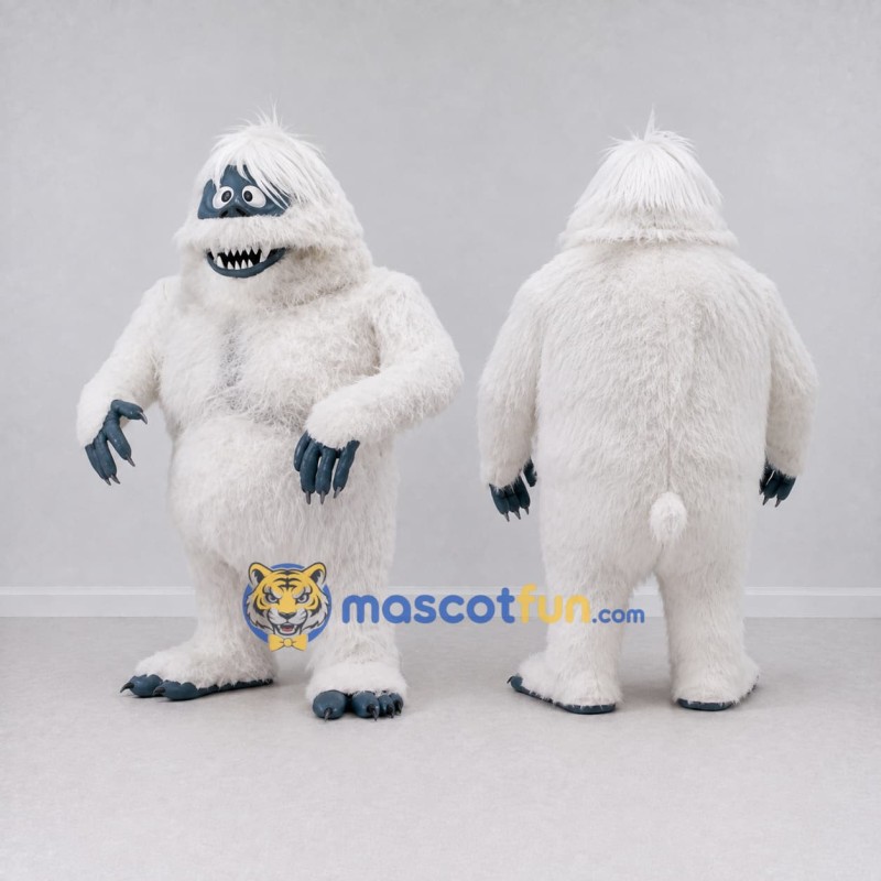 Custom White and Blue Gray Yeti Mascot Costume Adult Full Body Suit for Winter Events Custom White and Blue Gray Yeti Mascot Costume Adult Full Body Suit for Winter Events