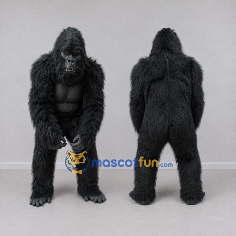 Custom Black Gorilla Mascot Costume Adult Full Body Suit for Wildlife Events