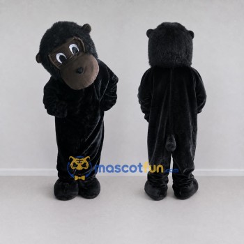 Custom Black and Brown Ape Mascot Costume Adult Full Body Suit for Wildlife Events