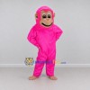 Custom Pink and Tan Chimpanzee Mascot Costume Adult Full Body Suit for School Events Custom Pink and Tan Chimpanzee Mascot Costume Adult Full Body Suit for School Events