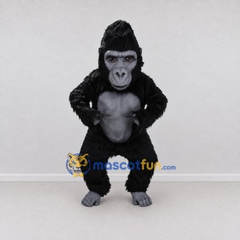 Custom Black and Gray Gorilla Mascot Costume Adult Full Body Suit for Wildlife Events Custom Black and Gray Gorilla Mascot Costume Adult Full Body Suit for Wildlife Events