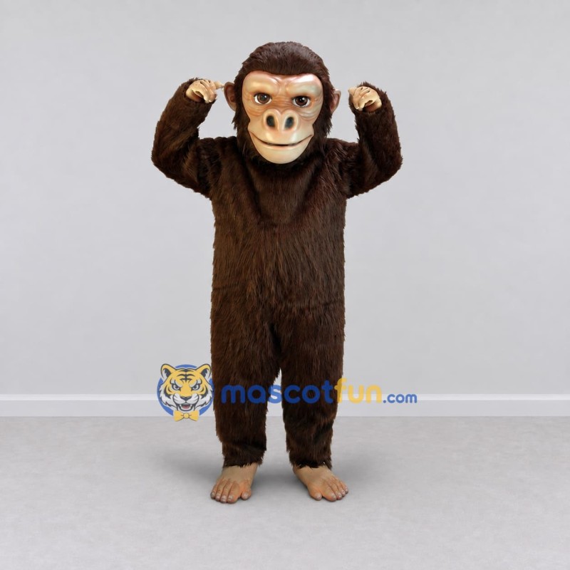 Custom Brown and Tan Monkey Mascot Costume Adult Full Body Suit for Wildlife Events Custom Brown and Tan Monkey Mascot Costume Adult Full Body Suit for Wildlife Events