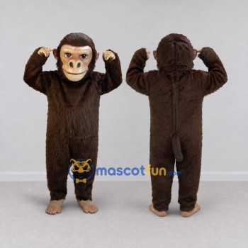 Custom Brown and Tan Monkey Mascot Costume Adult Full Body Suit for Wildlife Events