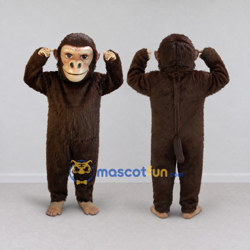 Custom Brown and Tan Monkey Mascot Costume Adult Full Body Suit for Wildlife Events Custom Brown and Tan Monkey Mascot Costume Adult Full Body Suit for Wildlife Events
