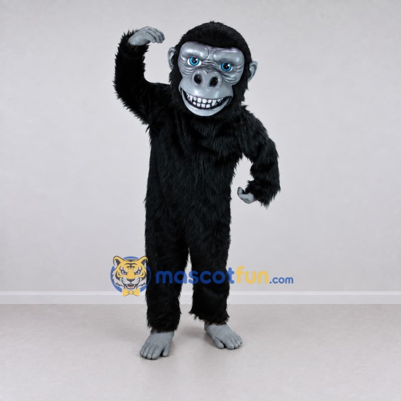 Custom Black and Gray Ape Mascot Costume Adult Full Body Suit for Wildlife Events