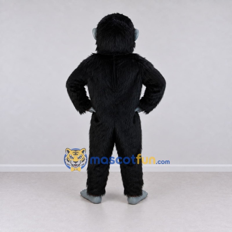 Custom Black and Gray Ape Mascot Costume Adult Full Body Suit for Wildlife Events