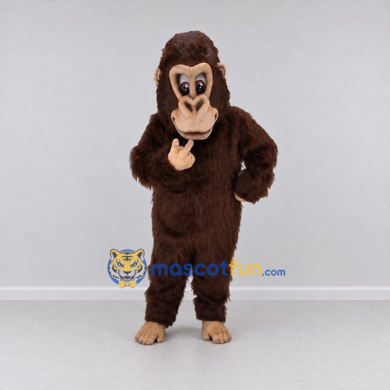 Custom Brown and Tan Ape Mascot Costume Adult Full Body Suit for Wildlife Events