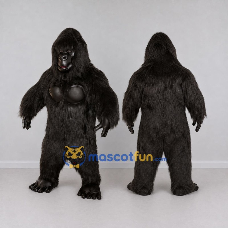 Custom Black Gorilla Mascot Costume Adult Full Body Suit for Wildlife Events Custom Black Gorilla Mascot Costume Adult Full Body Suit for Wildlife Events