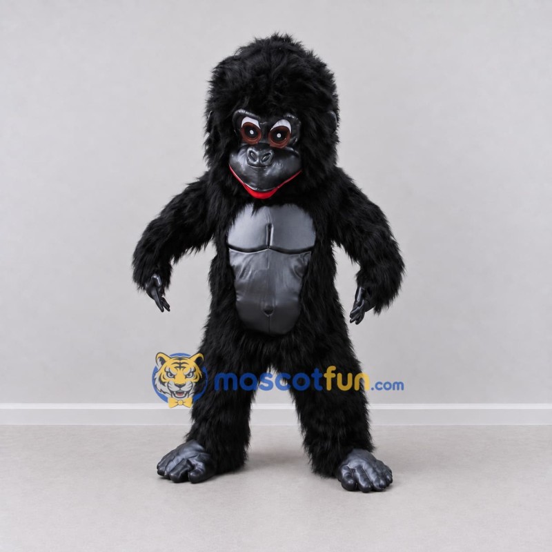 Custom Black and Gray Gorilla Mascot Costume Adult Full Body Suit for Wildlife Events
