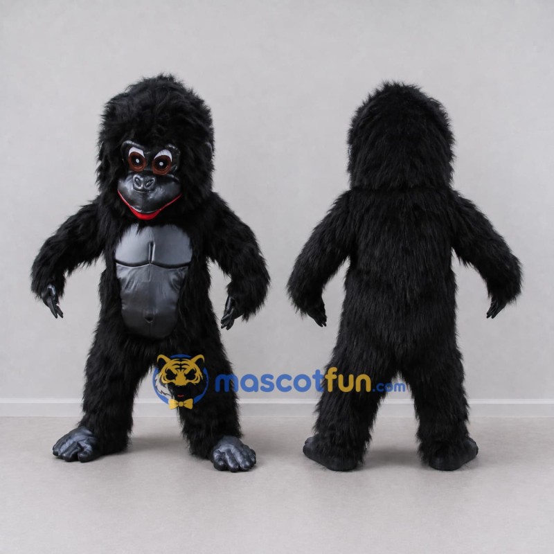 Custom Black and Gray Gorilla Mascot Costume Adult Full Body Suit for Wildlife Events