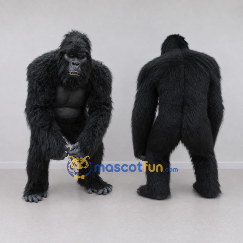 Custom Black Gorilla Mascot Costume Adult Full Body Suit for Wildlife Events Custom Black Gorilla Mascot Costume Adult Full Body Suit for Wildlife Events